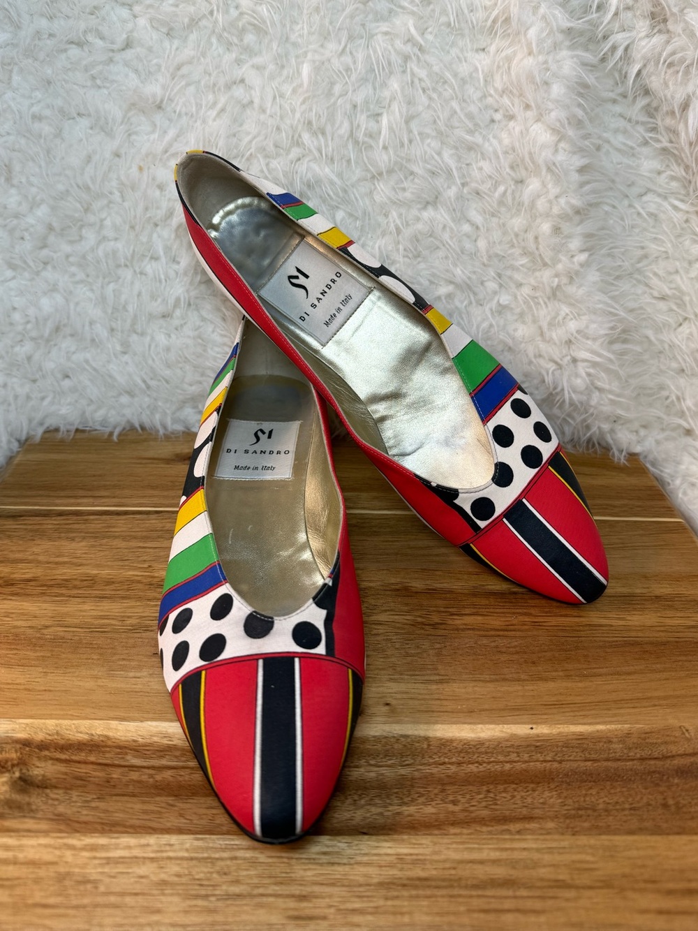 Di Sandro Multicolor Pointed shoe size 9.5 AA vintage and rare